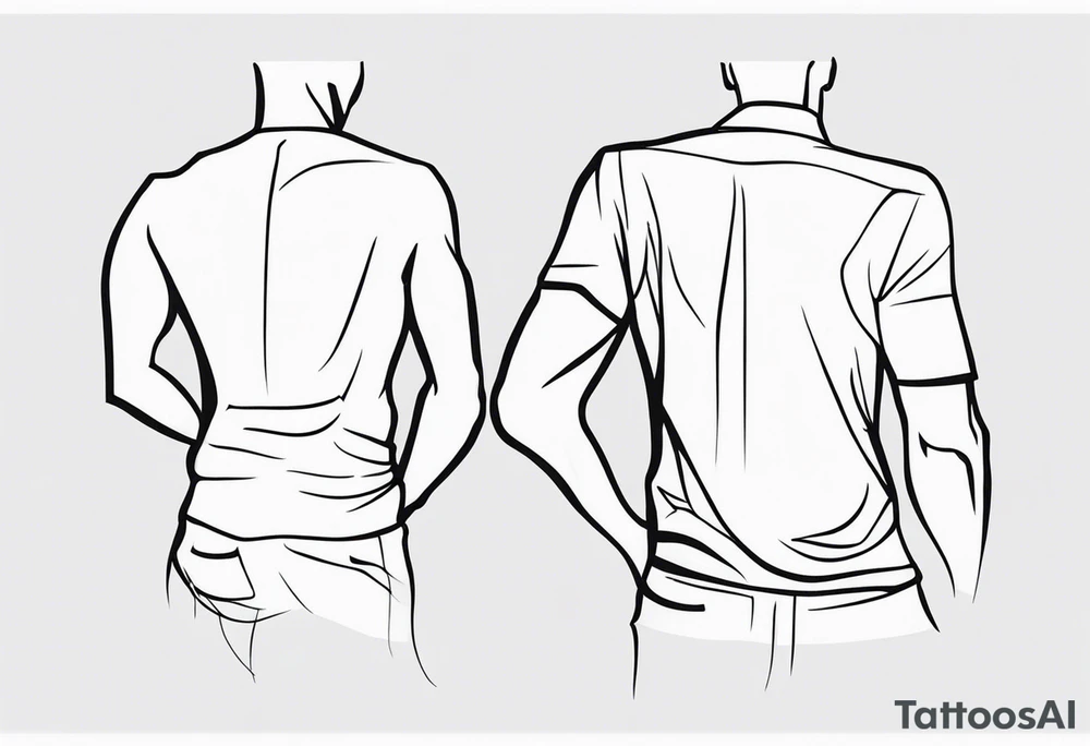 Two men outline tattoo idea