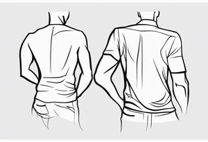 Two men outline tattoo idea