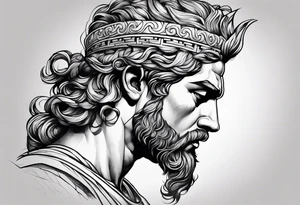 greek god side profile tattoo idea