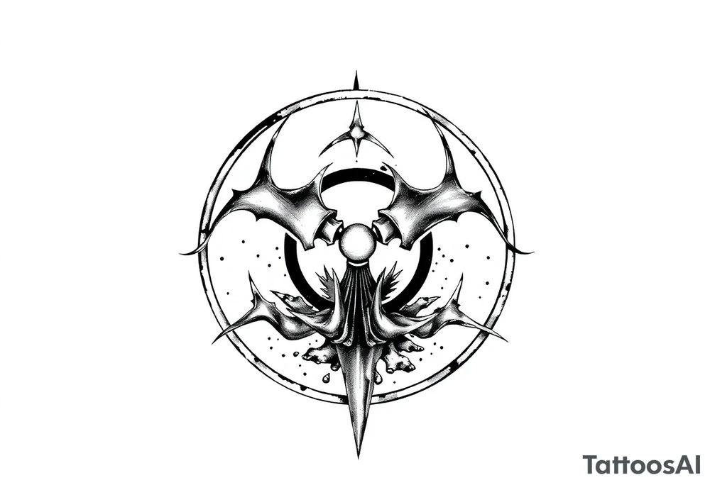 Contagion sign with toxic spill tattoo idea