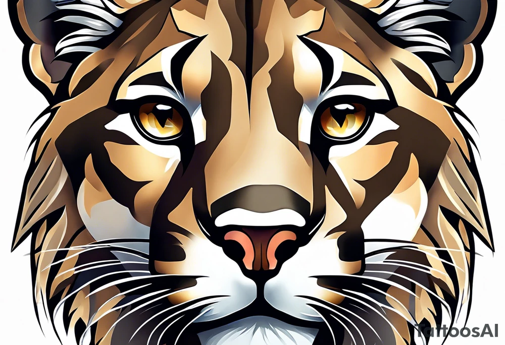 mountain lion head tattoo idea