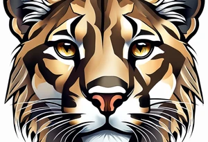 mountain lion head tattoo idea