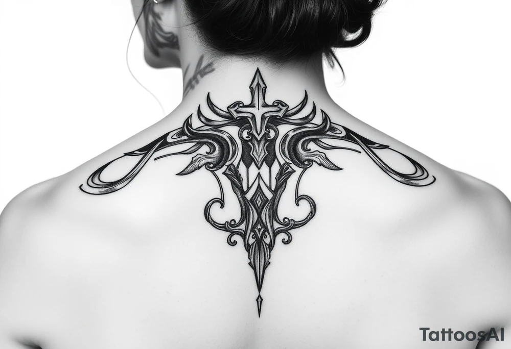 Feminine Christian jaw and throat tattoo tattoo idea