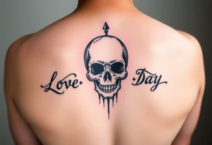 Love Each Day tattoo with  a skull tattoo idea