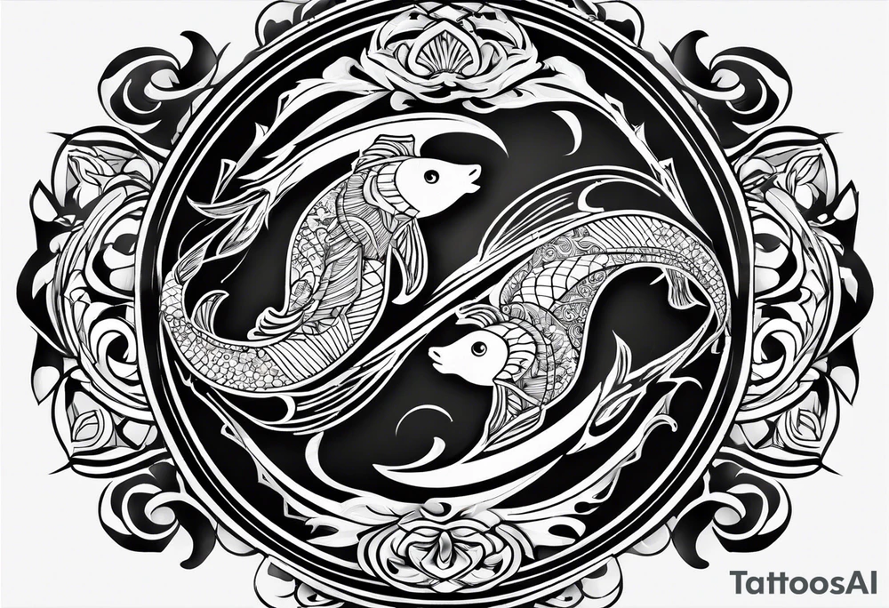 Pisces sign combines with the Aires sign. tattoo idea