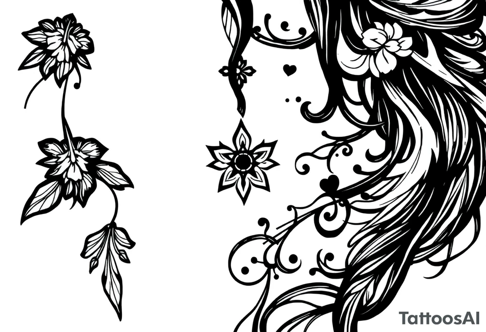 mytical shaman and mytolog style ornametn with ancient rhyme tattoo idea