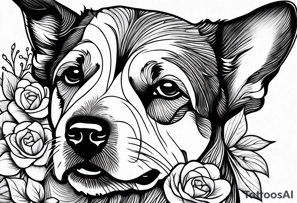 Dog wood flower tattoo idea