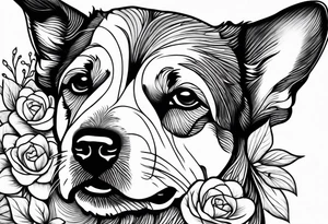 Dog wood flower tattoo idea