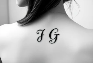 A woman has a tattoo on her rib in a delicate font - I J G tattoo idea
