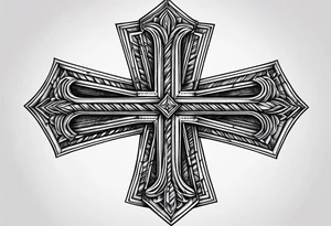 cross made of nails tattoo idea