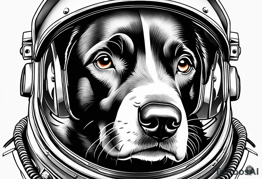 dog in space tattoo idea