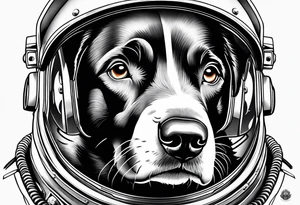 dog in space tattoo idea
