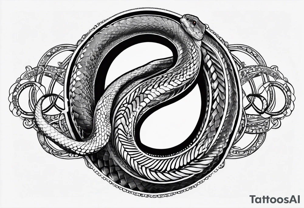Auroboros the snake in an infinity shape instead of a circle tattoo idea