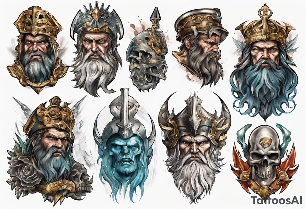 Atlantis king going to war tattoo idea
