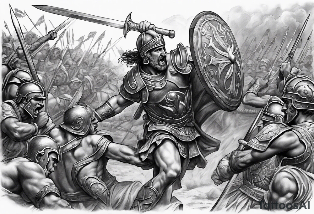 Ancient Roman battle tattoo idea