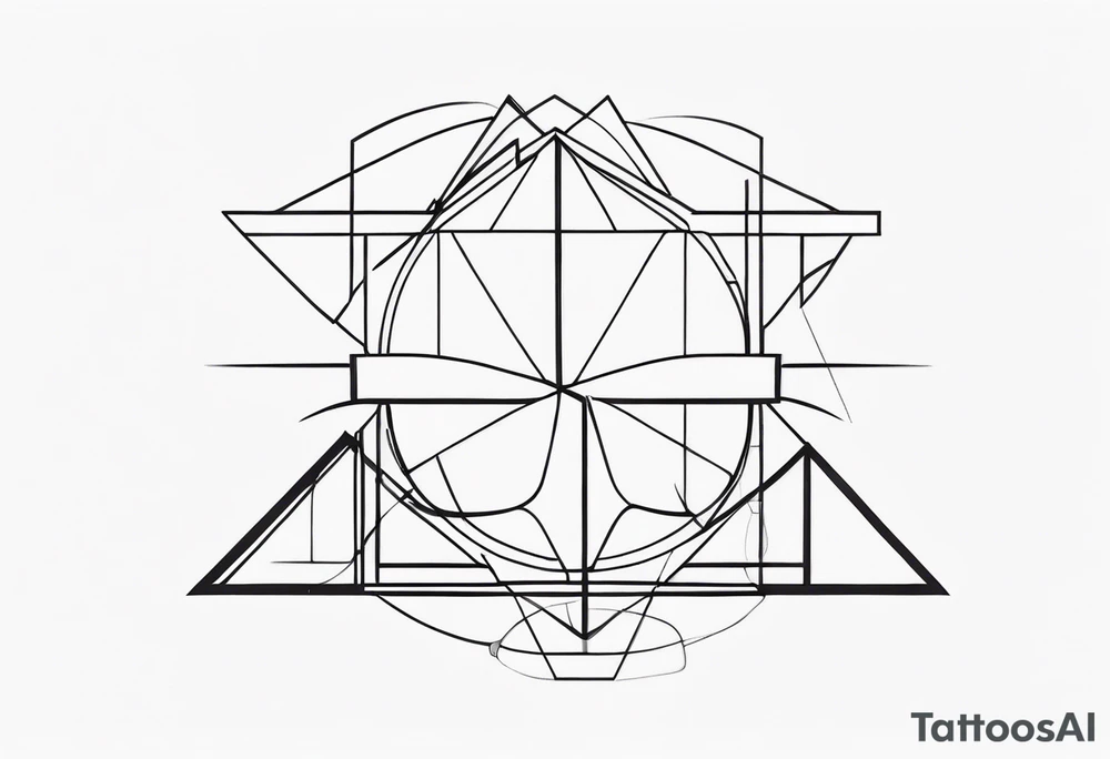 line art, geometric, minimalist tattoo idea