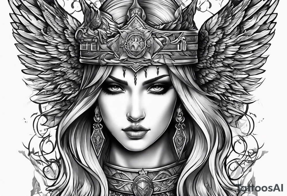 angel warrior tattoo idea