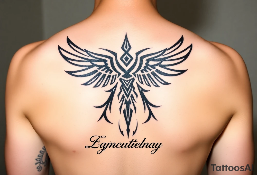 Crea un diseño significativo sobre la cultura egipcia y que tenga el nombre escrito por de bajo del diseño el nombre de mi hermana Lorelay para la parte baja del bíceps tattoo idea