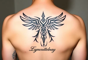 Crea un diseño significativo sobre la cultura egipcia y que tenga el nombre escrito por de bajo del diseño el nombre de mi hermana Lorelay para la parte baja del bíceps tattoo idea