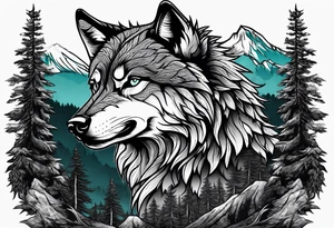 Badass wolf wearing sunglasses
Dark woods
Mountain peaks tattoo idea