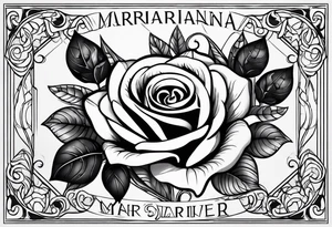 name marjrianna with roses and forever tattoo idea