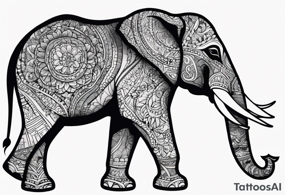 elephant with a trunk up tattoo idea