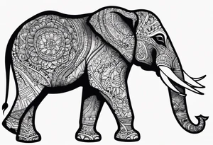 elephant with a trunk up tattoo idea