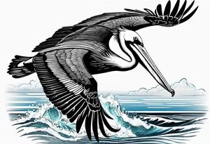 pelican +diving +water tattoo idea