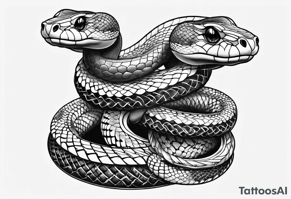 three headed snake in steampunk tattoo idea