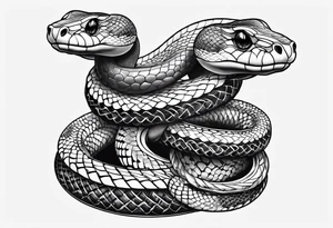 three headed snake in steampunk tattoo idea