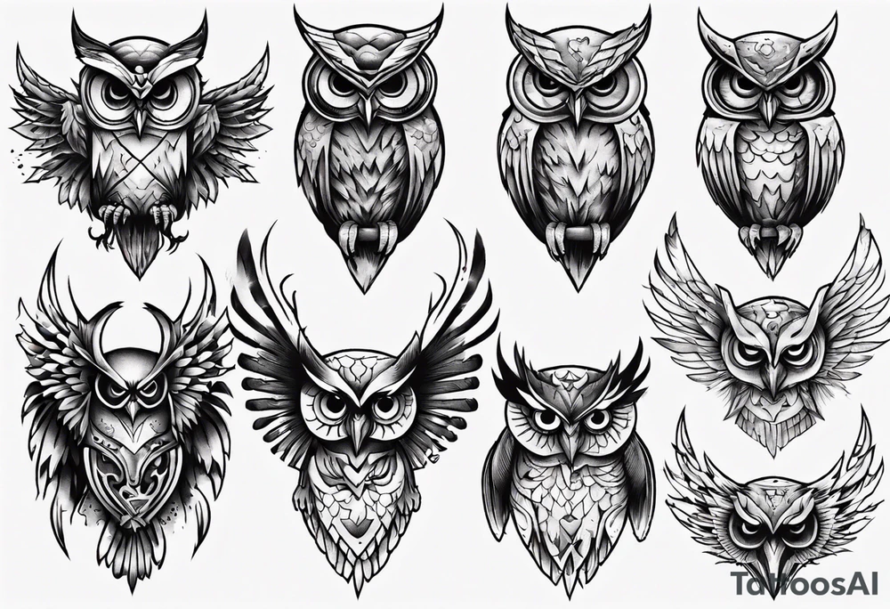 Demonic Owl tattoo idea