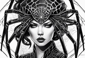 cyberpunk black widow spider tattoo idea