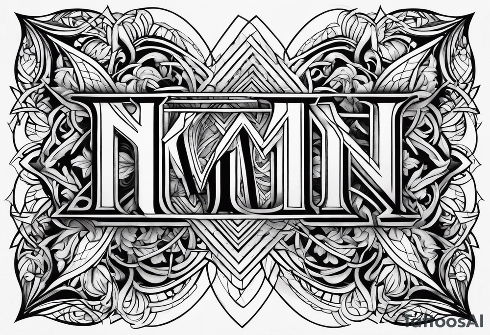 Write the word Nain in vertically tattoo idea