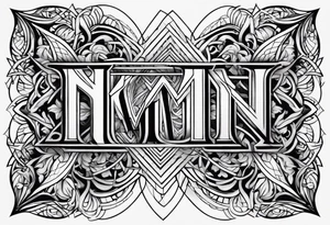 Write the word Nain in vertically tattoo idea