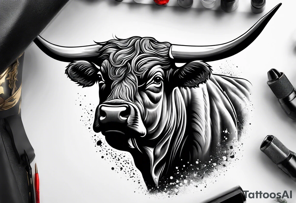 Bucking bull tattoo idea