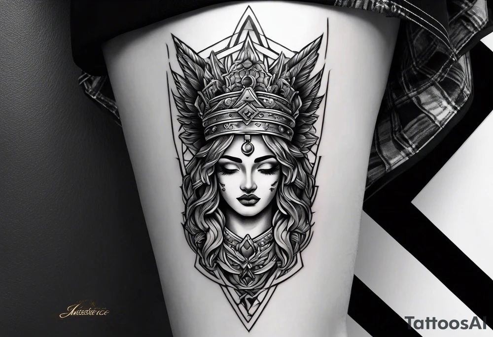 Justicia on forearm tattoo idea