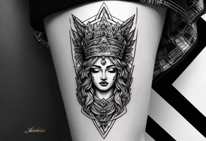 Justicia on forearm tattoo idea