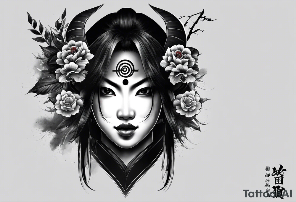The Japanese say you have three faces. The first face, you show to the world. The second face, you show to your close friends and your family. The third face, you never show anyone.

japanese demon tattoo idea