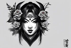 The Japanese say you have three faces. The first face, you show to the world. The second face, you show to your close friends and your family. The third face, you never show anyone.

japanese demon tattoo idea