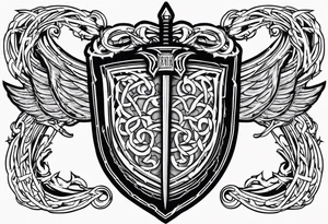Valhalla
sword shield barbed  wire tattoo idea