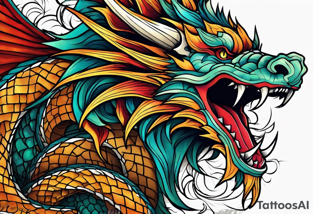 roaring dragons tattoo idea