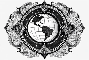 Phonic circles earth tattoo idea