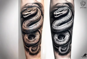 a tattoo of a writhing snake on a forearm tattoo idea