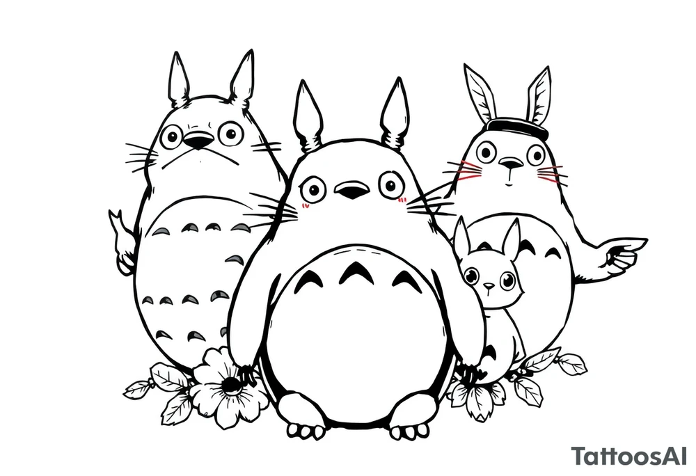 totoro and his friends tattoo idea