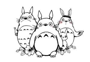 totoro and his friends tattoo idea