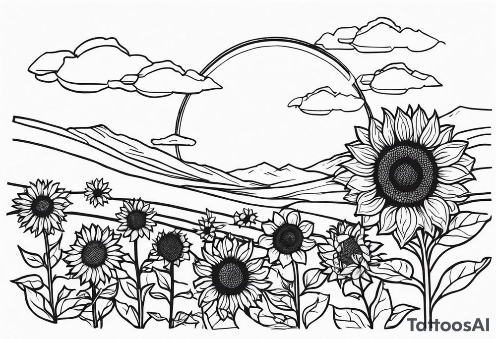 Sunflower garden tattoo idea