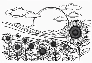 Sunflower garden tattoo idea