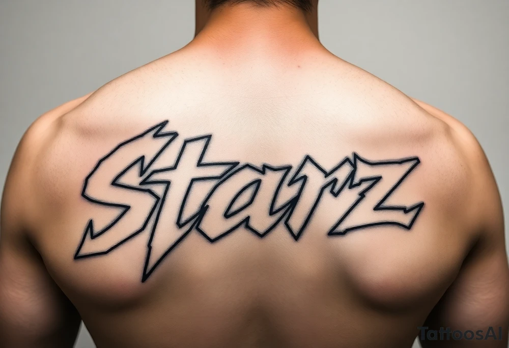 Edgy cybersigilism of the word “Starz” tattoo idea