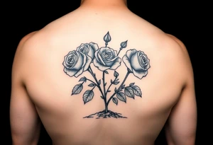 Create a stencil for Roses growing out of Concrete ground tattoo idea