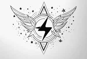 fire breathing lightning stars tattoo idea